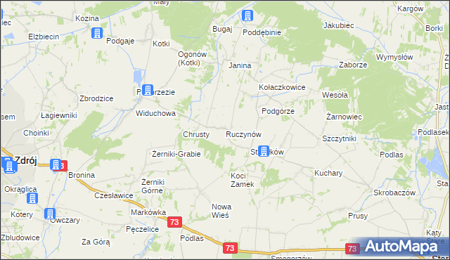 mapa Ruczynów, Ruczynów na mapie Targeo