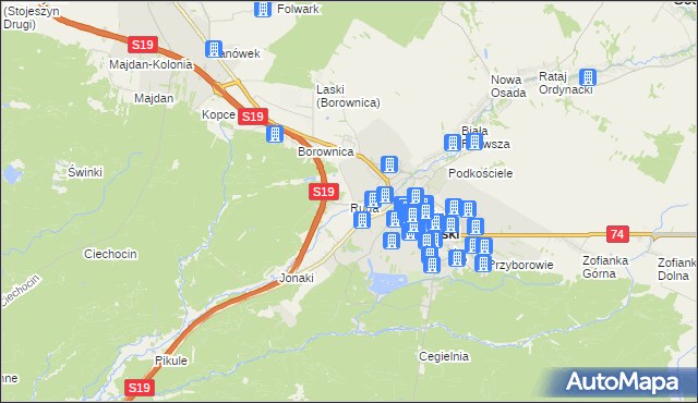 mapa Ruda gmina Janów Lubelski, Ruda gmina Janów Lubelski na mapie Targeo