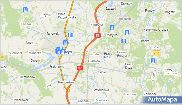 mapa Ruda gmina Tarczyn, Ruda gmina Tarczyn na mapie Targeo