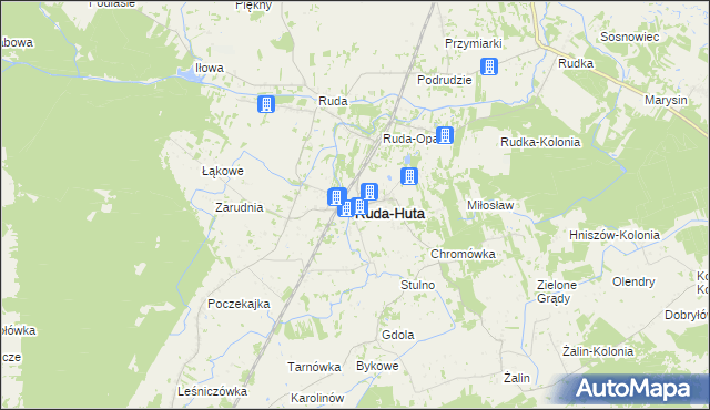 mapa Ruda-Huta, Ruda-Huta na mapie Targeo