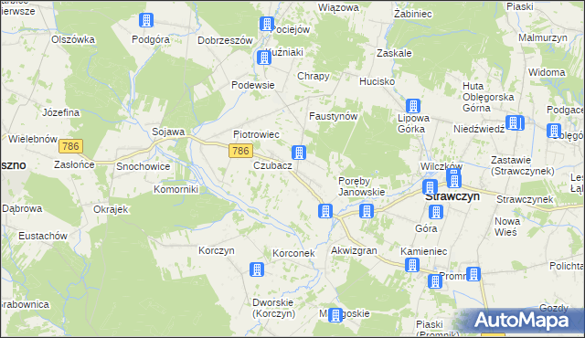 mapa Ruda Strawczyńska, Ruda Strawczyńska na mapie Targeo