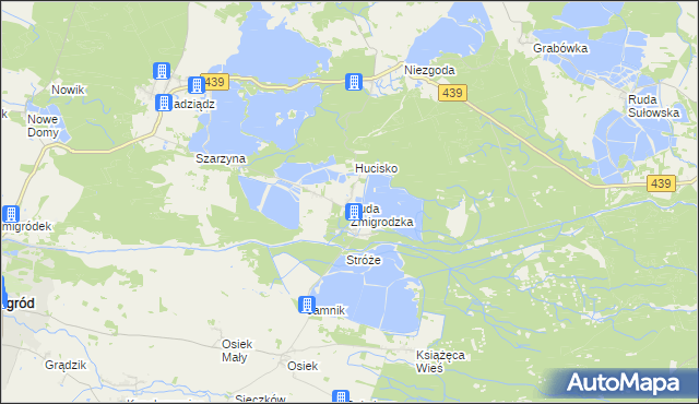 mapa Ruda Żmigrodzka, Ruda Żmigrodzka na mapie Targeo