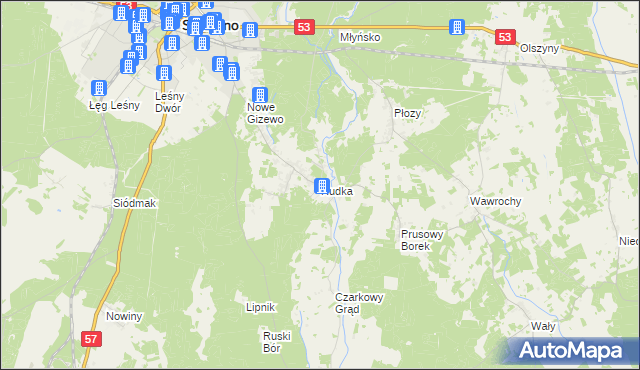 mapa Rudka gmina Szczytno, Rudka gmina Szczytno na mapie Targeo