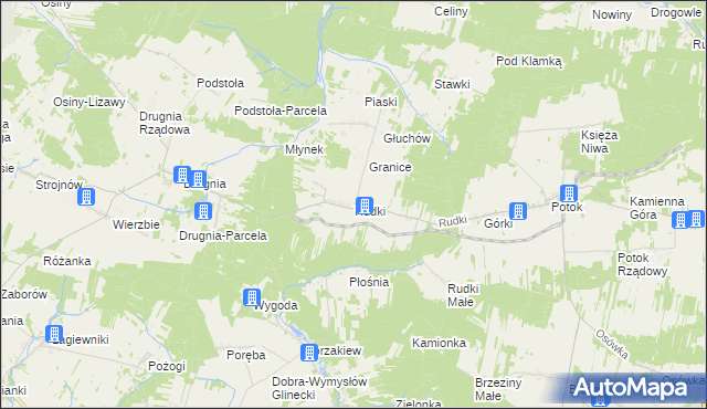 mapa Rudki gmina Szydłów, Rudki gmina Szydłów na mapie Targeo