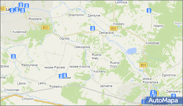 mapa Rudnik Mały gmina Wodynie, Rudnik Mały gmina Wodynie na mapie Targeo