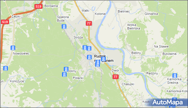 mapa Rudnik nad Sanem, Rudnik nad Sanem na mapie Targeo