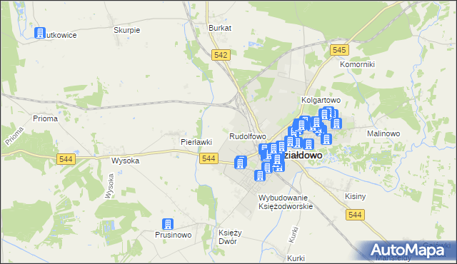 mapa Rudolfowo, Rudolfowo na mapie Targeo