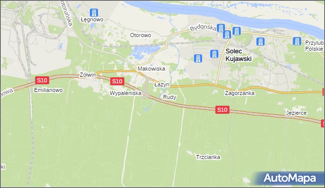 mapa Rudy gmina Solec Kujawski, Rudy gmina Solec Kujawski na mapie Targeo
