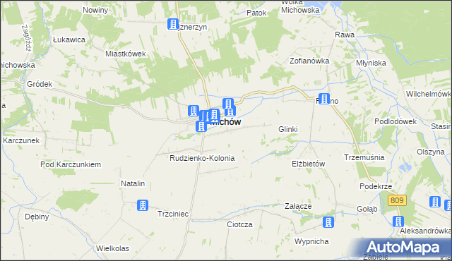 mapa Rudzienko gmina Michów, Rudzienko gmina Michów na mapie Targeo