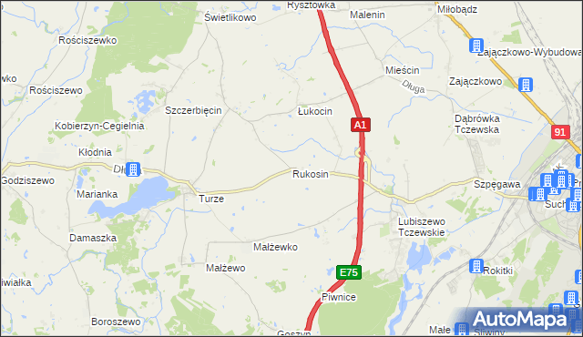 mapa Rukosin, Rukosin na mapie Targeo