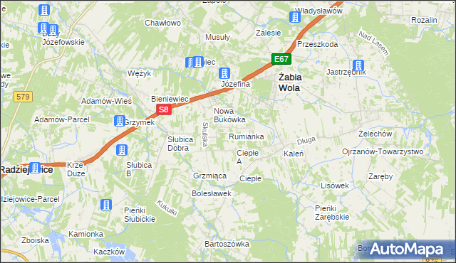 mapa Rumianka, Rumianka na mapie Targeo