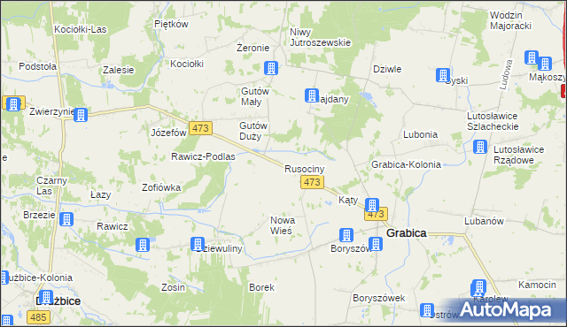 mapa Rusociny, Rusociny na mapie Targeo