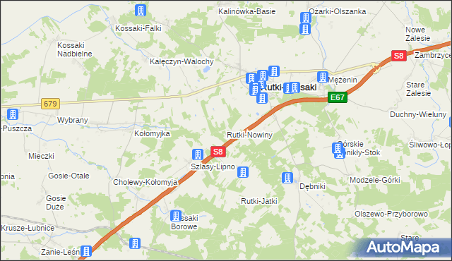 mapa Rutki-Nowiny, Rutki-Nowiny na mapie Targeo