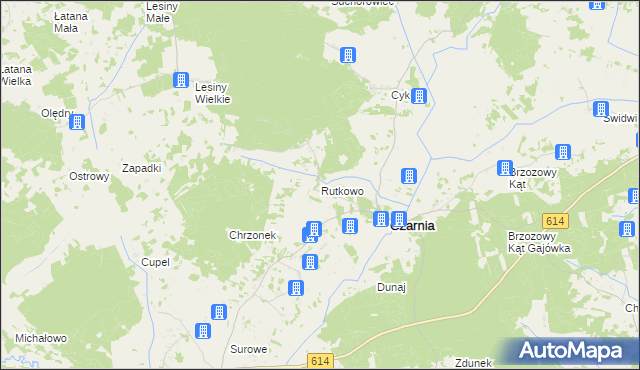 mapa Rutkowo gmina Czarnia, Rutkowo gmina Czarnia na mapie Targeo