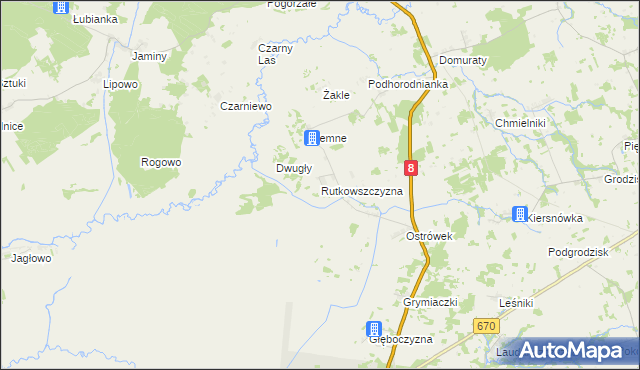 mapa Rutkowszczyzna, Rutkowszczyzna na mapie Targeo