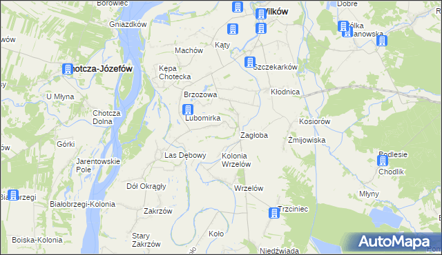 mapa Rybaki gmina Wilków, Rybaki gmina Wilków na mapie Targeo