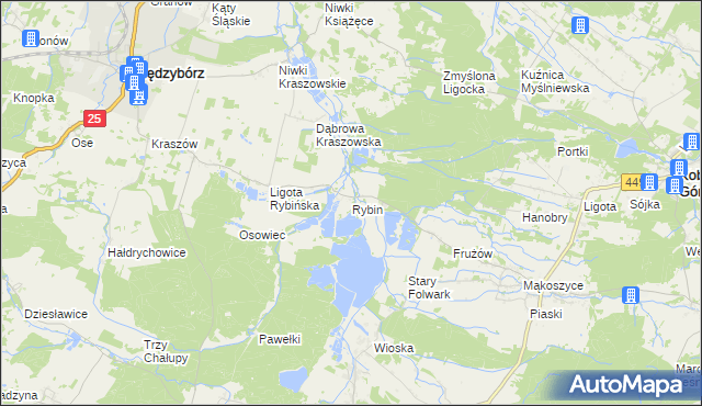 mapa Rybin, Rybin na mapie Targeo