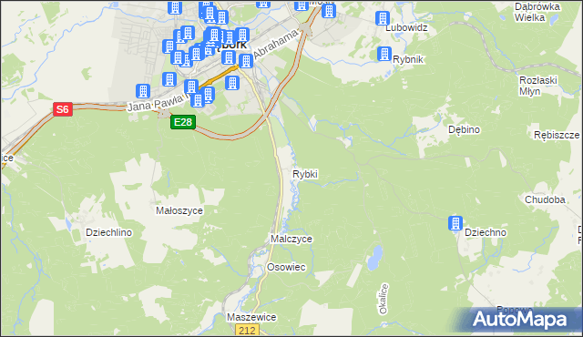 mapa Rybki, Rybki na mapie Targeo