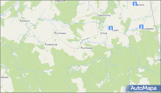 mapa Rychówko, Rychówko na mapie Targeo