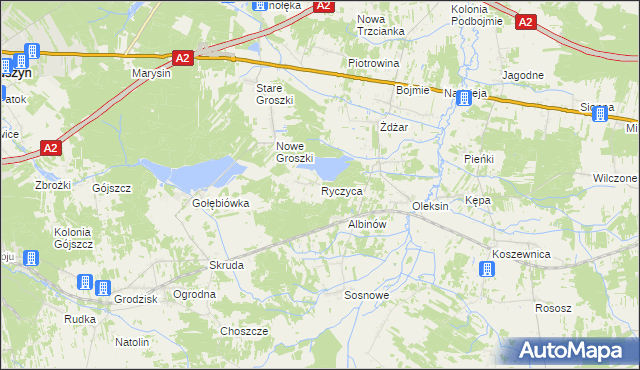 mapa Ryczyca, Ryczyca na mapie Targeo