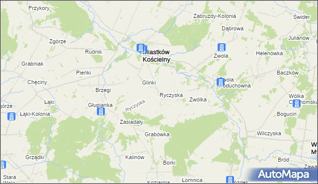 mapa Ryczyska, Ryczyska na mapie Targeo