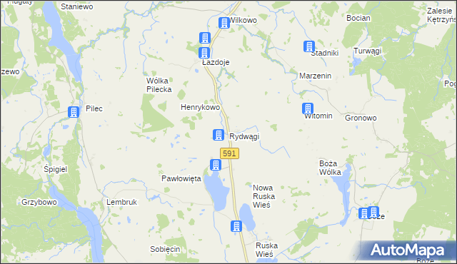 mapa Rydwągi, Rydwągi na mapie Targeo