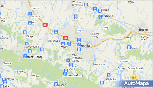 mapa Rymanów, Rymanów na mapie Targeo