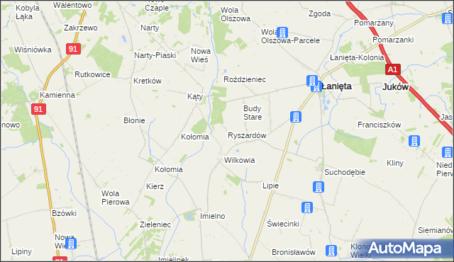 mapa Ryszardów, Ryszardów na mapie Targeo