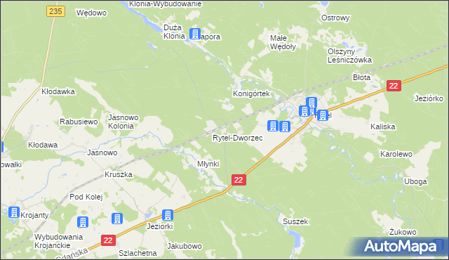 mapa Rytel-Nadleśnictwo, Rytel-Nadleśnictwo na mapie Targeo
