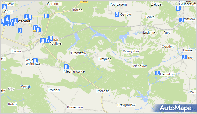 mapa Rząbiec, Rząbiec na mapie Targeo