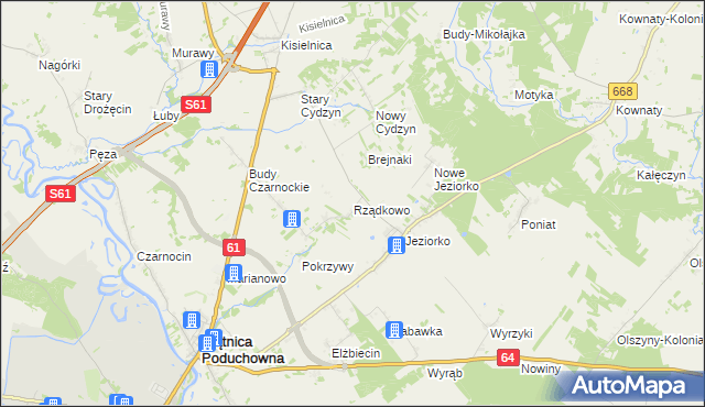 mapa Rządkowo, Rządkowo na mapie Targeo