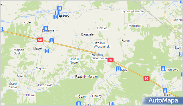 mapa Rząśnik Szlachecki, Rząśnik Szlachecki na mapie Targeo