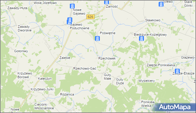 mapa Rzechówek, Rzechówek na mapie Targeo