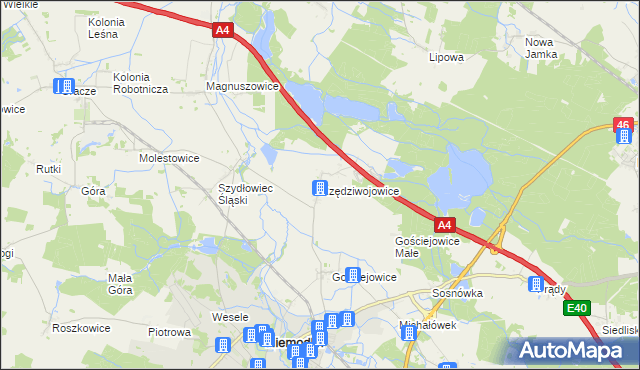 mapa Rzędziwojowice, Rzędziwojowice na mapie Targeo