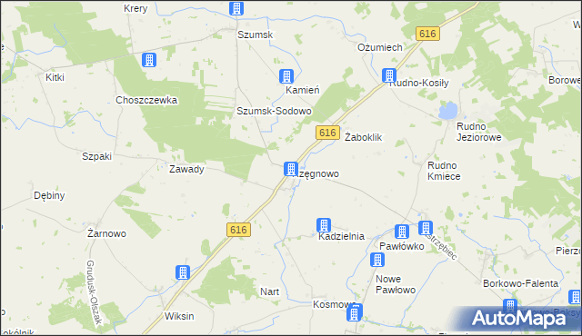 mapa Rzęgnowo, Rzęgnowo na mapie Targeo