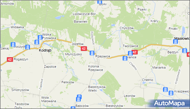 mapa Rzejowice, Rzejowice na mapie Targeo