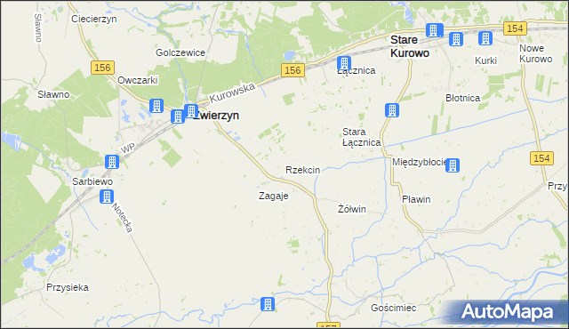 mapa Rzekcin, Rzekcin na mapie Targeo