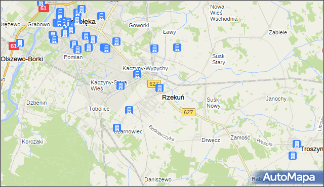 mapa Rzekuń, Rzekuń na mapie Targeo