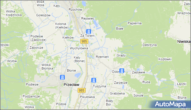 mapa Rzemień, Rzemień na mapie Targeo