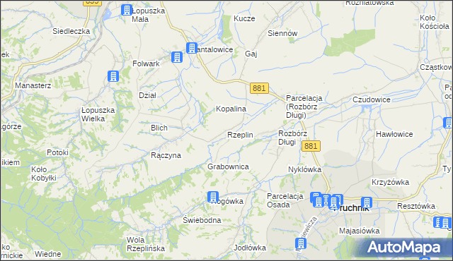 mapa Rzeplin gmina Pruchnik, Rzeplin gmina Pruchnik na mapie Targeo