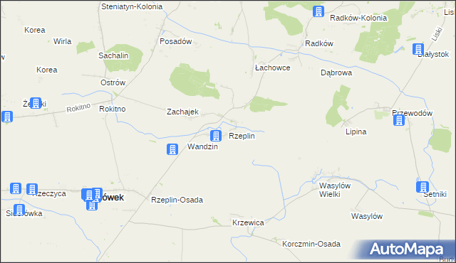 mapa Rzeplin gmina Ulhówek, Rzeplin gmina Ulhówek na mapie Targeo