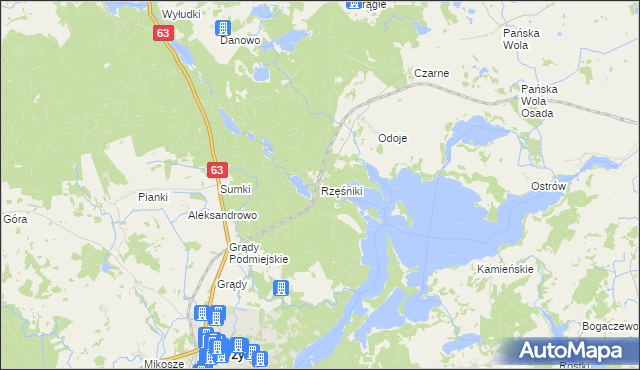 mapa Rzęśniki, Rzęśniki na mapie Targeo