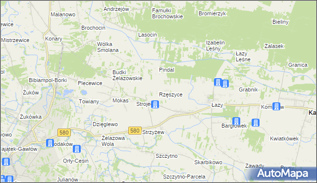 mapa Rzęszyce, Rzęszyce na mapie Targeo