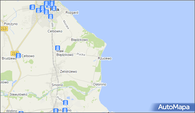 mapa Rzucewo, Rzucewo na mapie Targeo