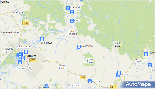 mapa Rzymkowice, Rzymkowice na mapie Targeo