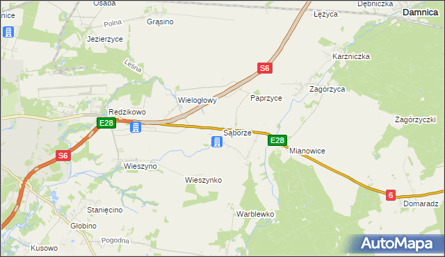 mapa Sąborze, Sąborze na mapie Targeo