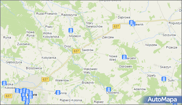 mapa Sąchocin, Sąchocin na mapie Targeo