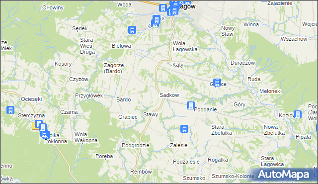 mapa Sadków gmina Łagów, Sadków gmina Łagów na mapie Targeo