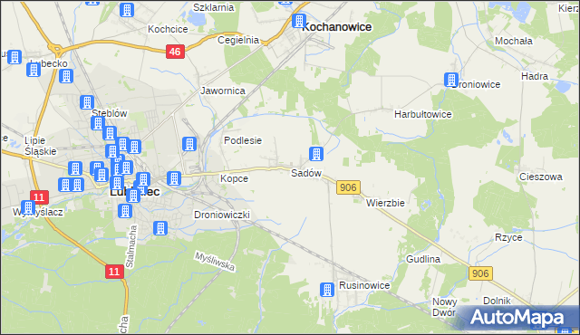 mapa Sadów, Sadów na mapie Targeo