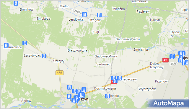 mapa Sadowiec-Niwy, Sadowiec-Niwy na mapie Targeo